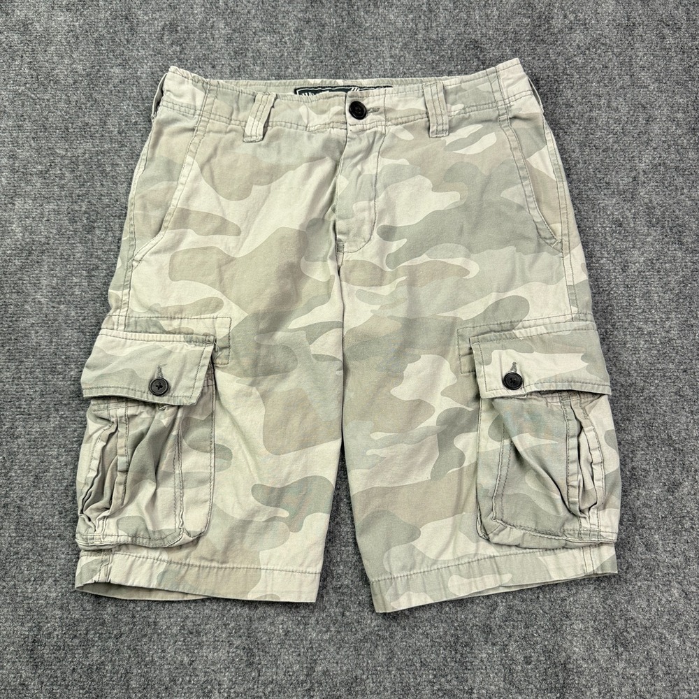 Wear First Mens‎ Cargo Shorts Size 36 Gray Camo Military Utility Cotton Pockets
